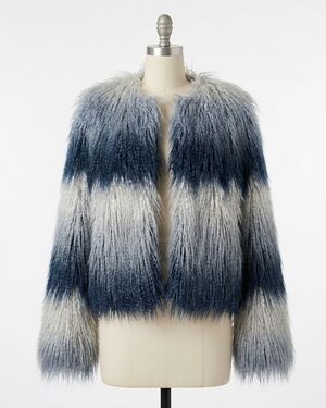 NEW RAMY BROOK sameul faux fur coat in navy ombre